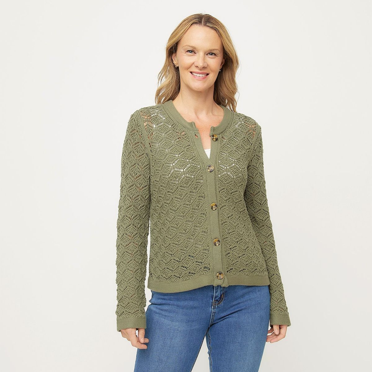 NEWPORT - Cardigan Mujer Tejido de Algodón Newport