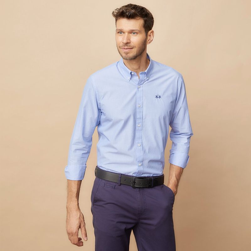 LA MARTINA - Camisa Hombre Manga larga Recto de Algodón La Martina