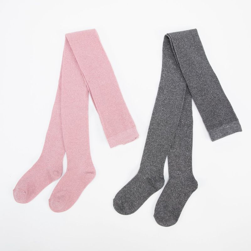 ELV - Medias para Niña Pack de 2 unidades Cintura elásticada de Algodón ELV