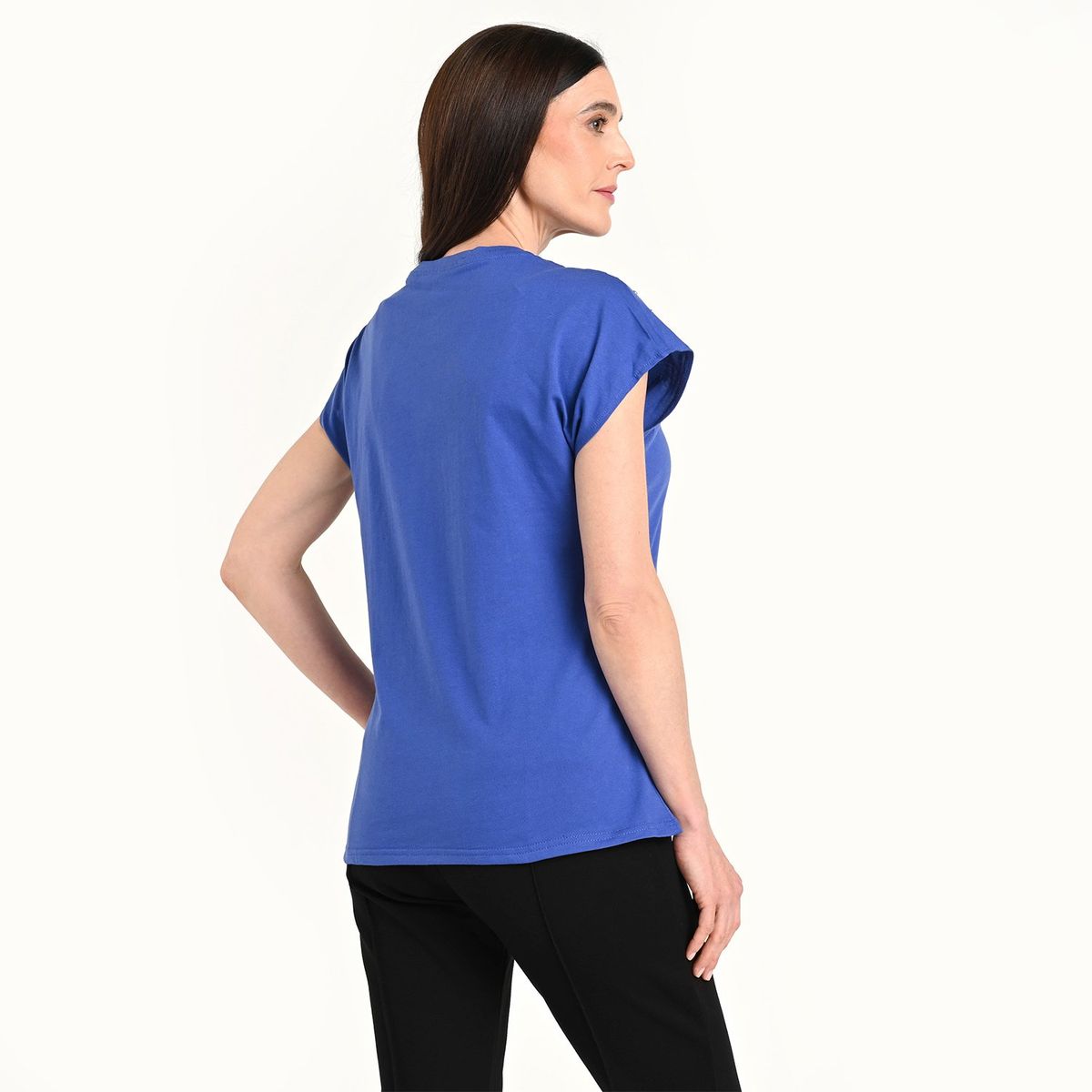 SOUTHLAND - Camiseta Mujer con Taches Manga corta de Algodón Southland