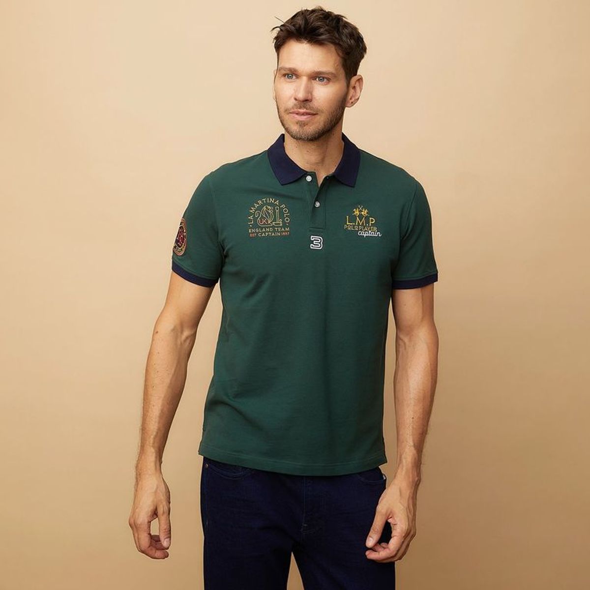 LA MARTINA - Camiseta polo Hombre Manga corta con Estampado de Algodón La Martina