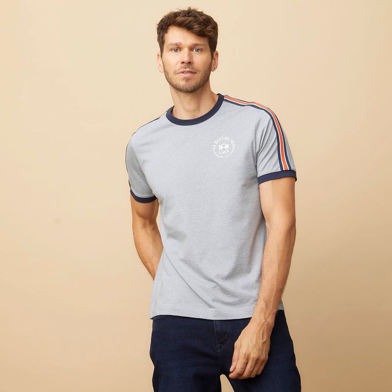 LA MARTINA - Camiseta Hombre Manga corta con Logo de Algodón La Martina