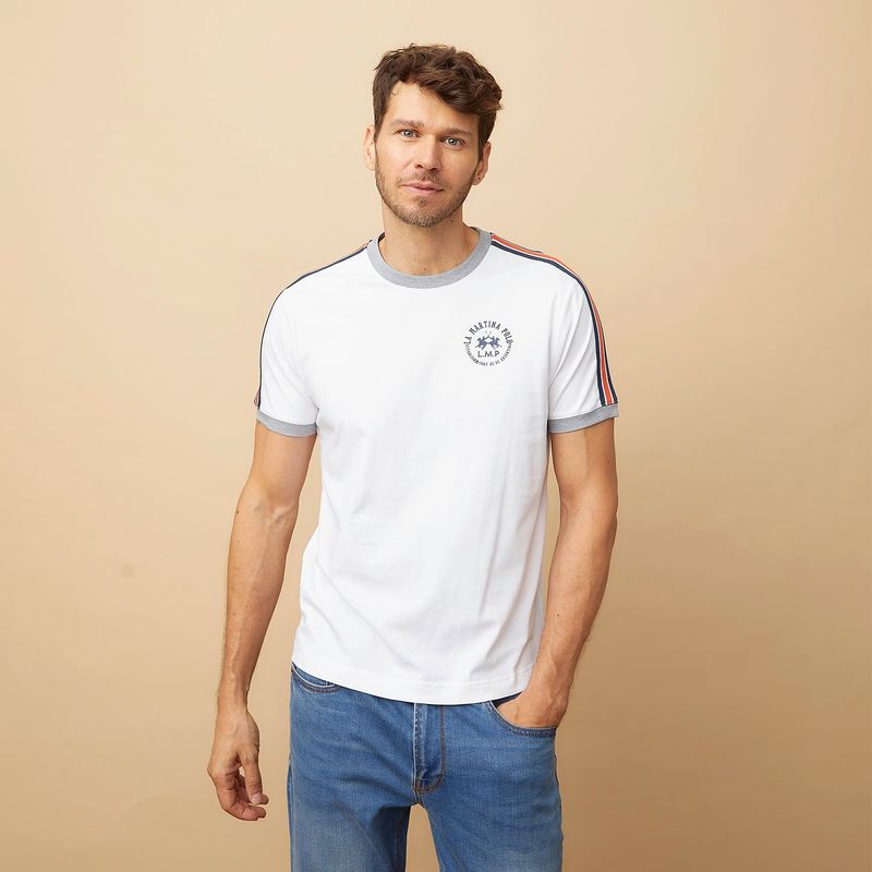 LA MARTINA - Camiseta Hombre Manga corta con Logo de Algodón La Martina