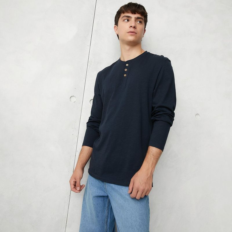 BEARCLIFF - Camiseta Hombre Manga larga de Algodón Bearcliff