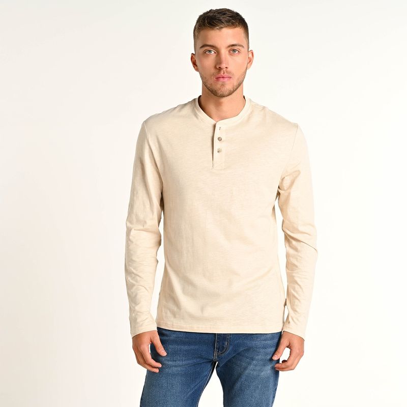 BEARCLIFF - Camiseta Hombre Manga larga de Algodón Bearcliff