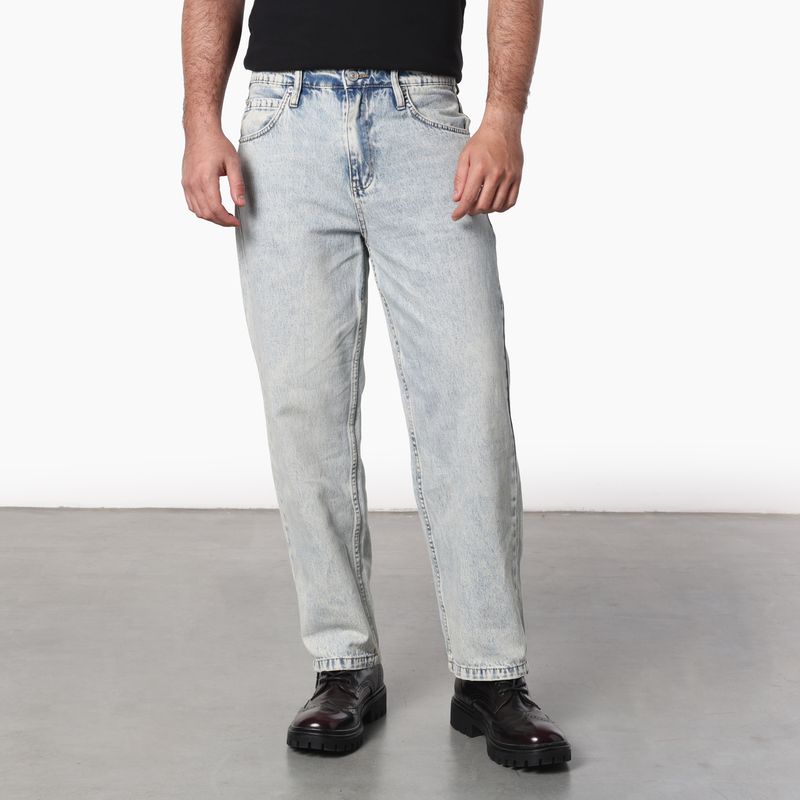 DENIMLAB - Jean 5 Bolsillos Hombre Baggy de Algodón Denimlab