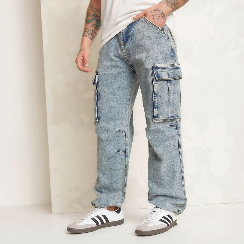 DENIMLAB - Pantalón cargo Hombre de Algodón Denimlab