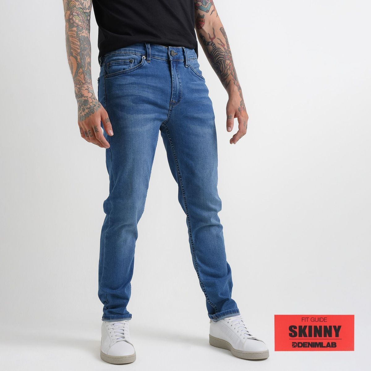 DENIMLAB - Jean 5 Bolsillos Hombre Skinny de Algodón Denimlab