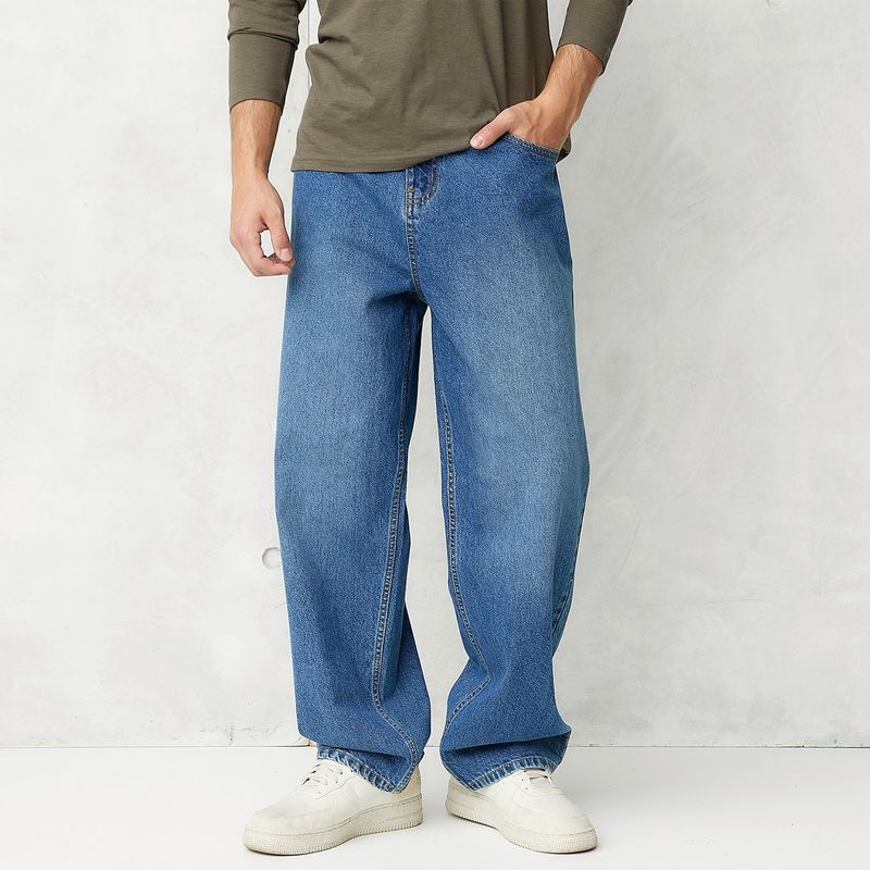 BEARCLIFF - Jean 5 Bolsillos Hombre Baggy de Algodón Bearcliff