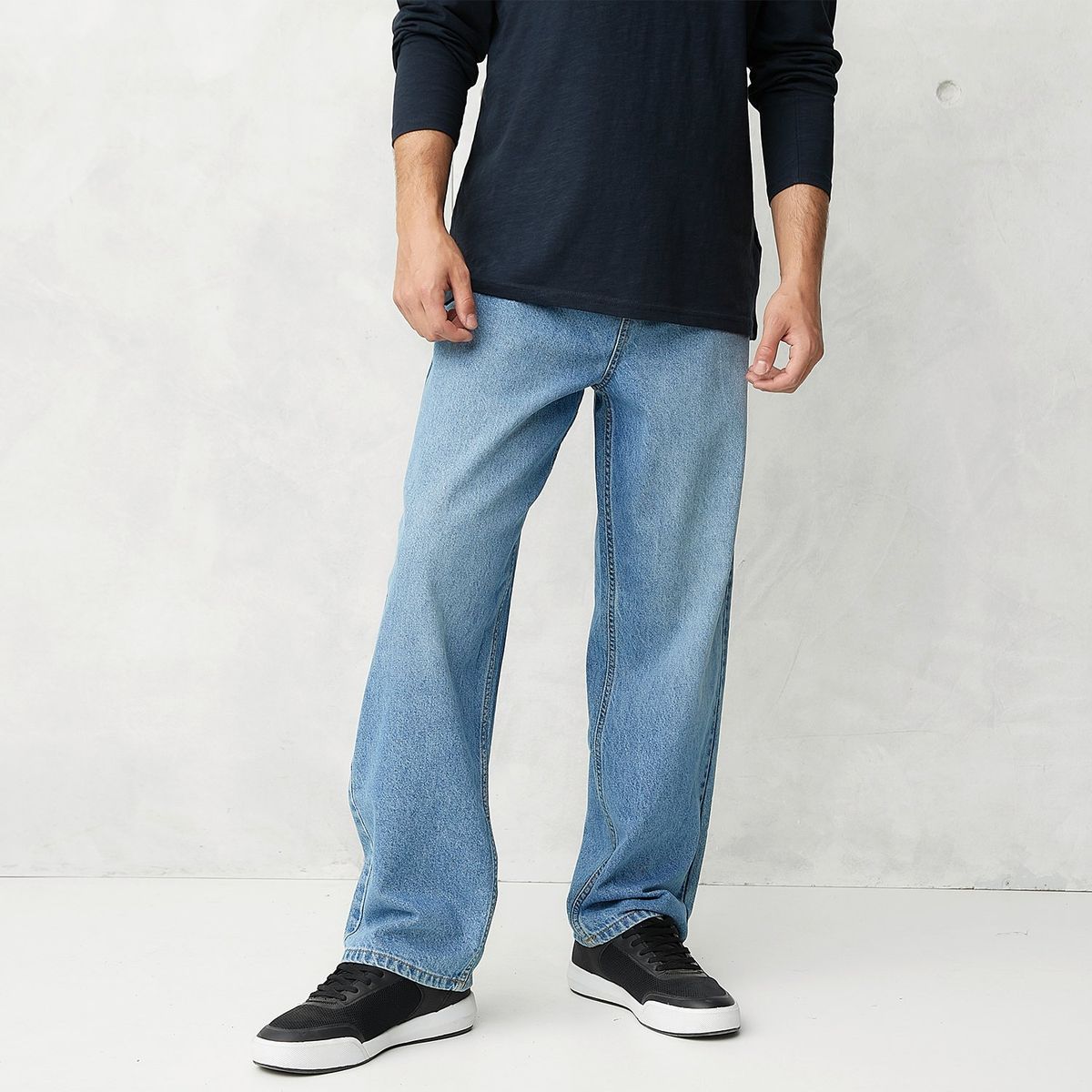 BEARCLIFF - Jean 5 Bolsillos Hombre Baggy de Algodón Largo 32 Bearcliff