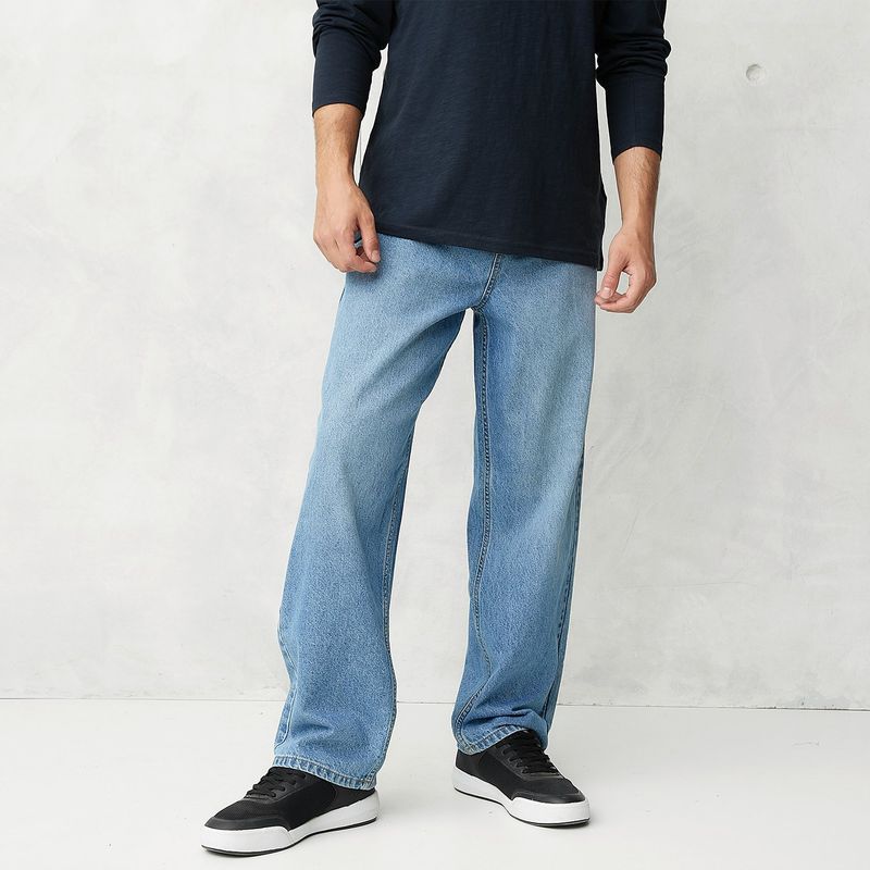BEARCLIFF - Jean 5 Bolsillos Hombre Baggy de Algodón Bearcliff