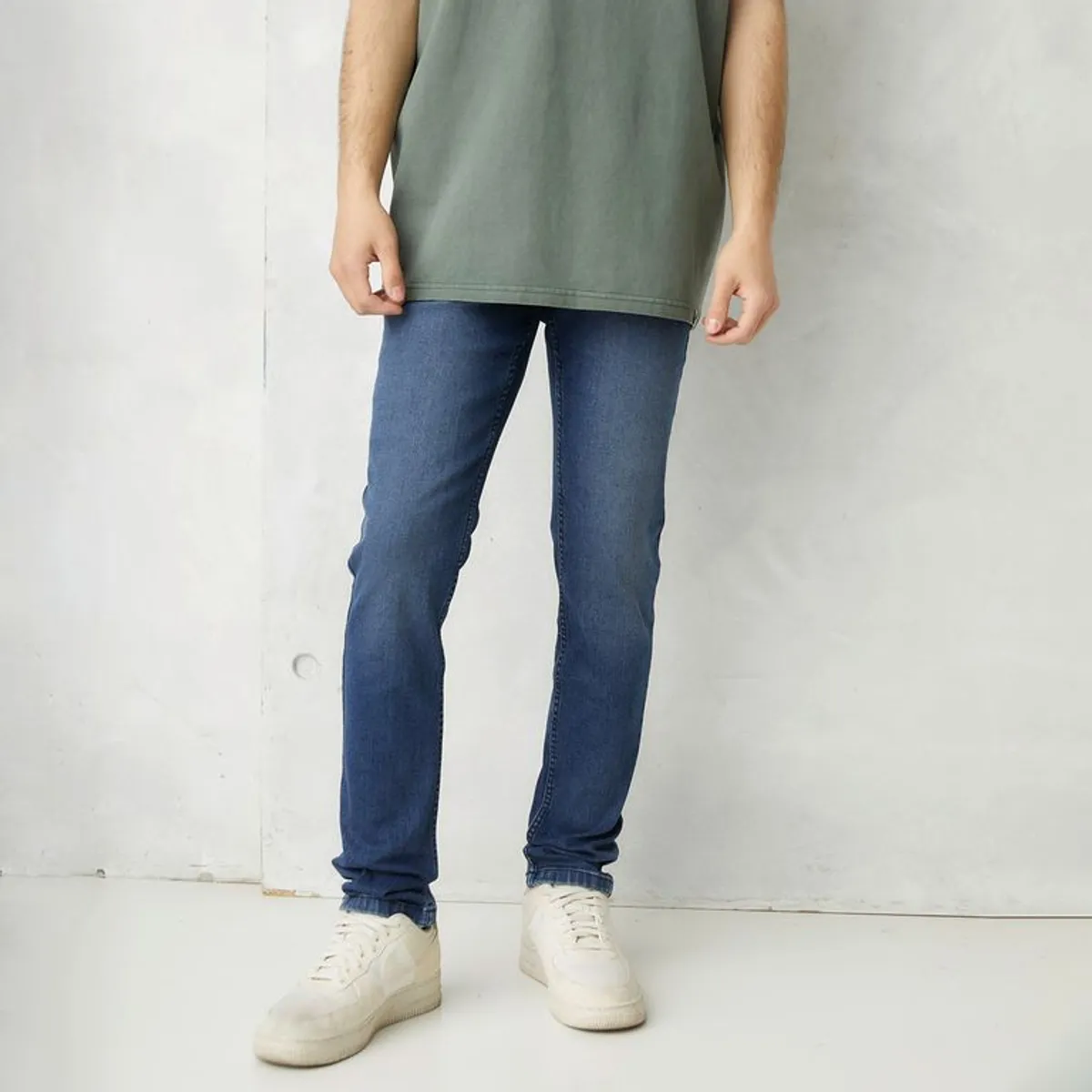 BEARCLIFF - Jean 5 Bolsillos Hombre Skinny de Algodón Largo 32 Bearcliff