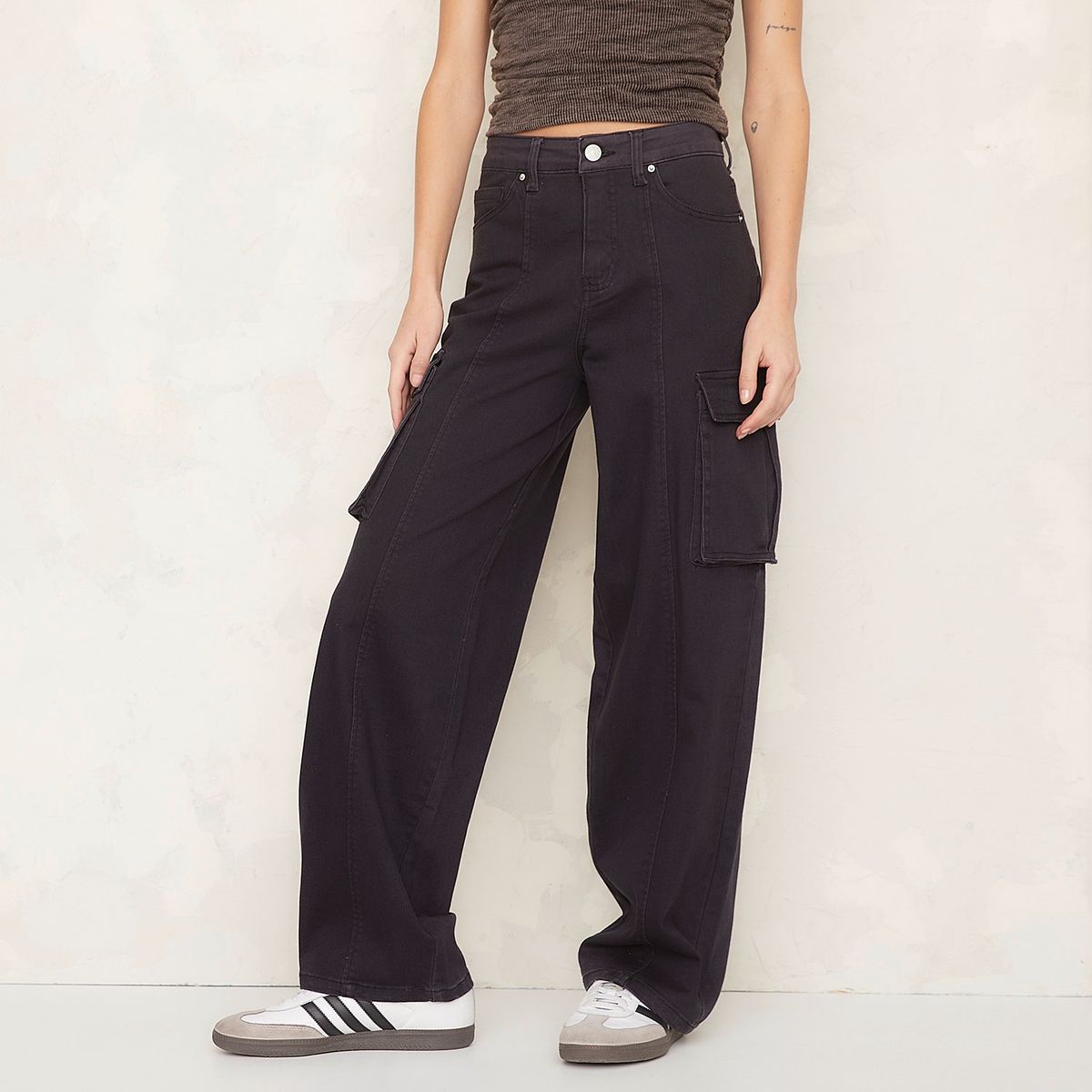 DENIMLAB - Pantalón Cargo Mujer Tiro medio Denimlab