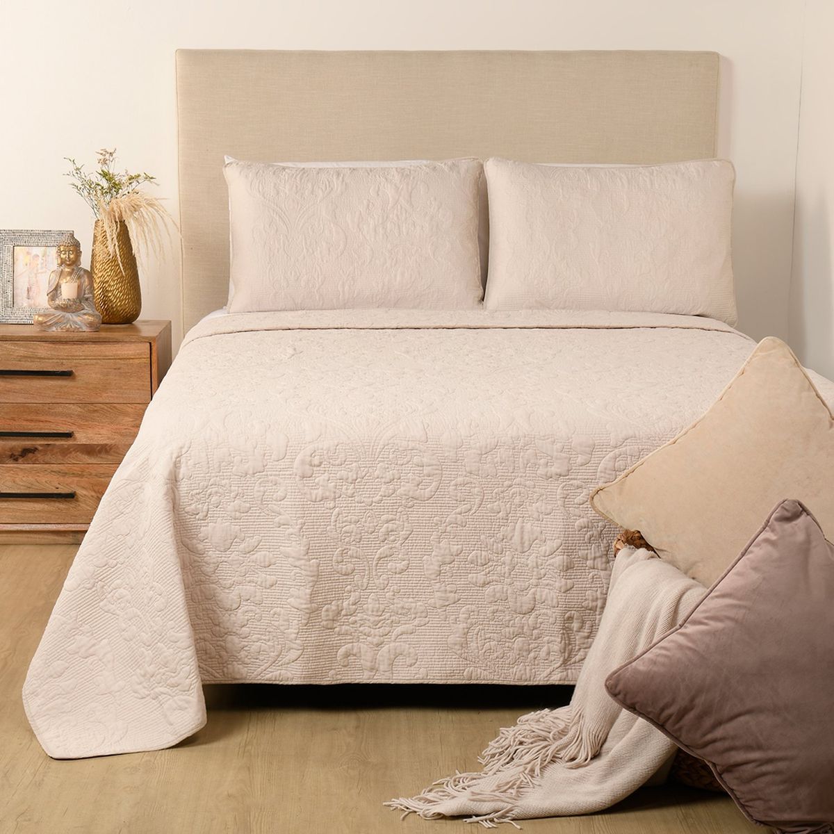 ROBERTA ALLEN - Cubrelecho Algodón Javiera Doble, Queen y King