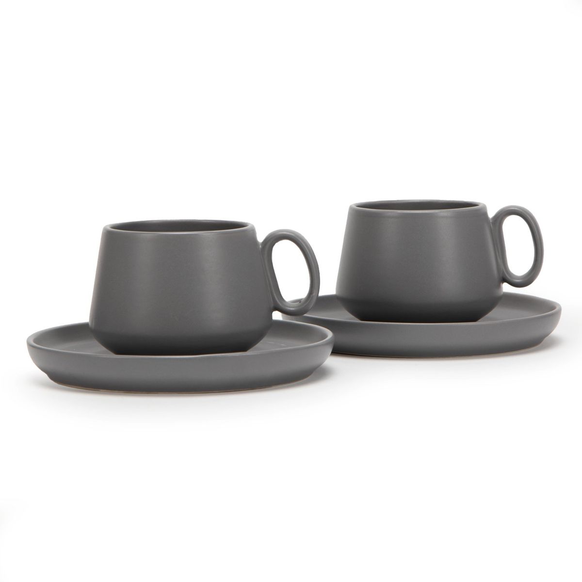 MICA - Taza con plato Cerámica SETX2 COLOR PLAY 238ML GRIS Largo= 35.5cm Ancho= 32.5cm Alto= 48cm