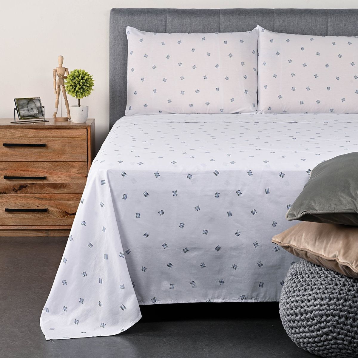 BENETTON - Sábanas Algodón 180 Hilos Max Doble, Queen y King 