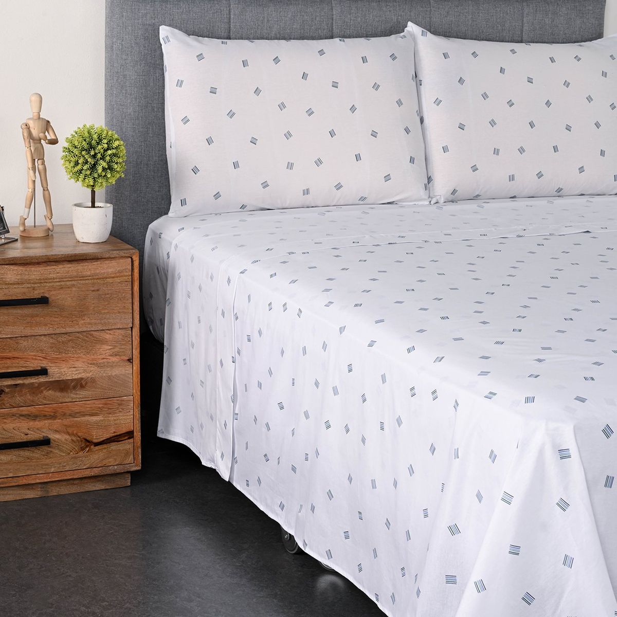 BENETTON - Sábanas Algodón 180 Hilos Max Doble, Queen y King 