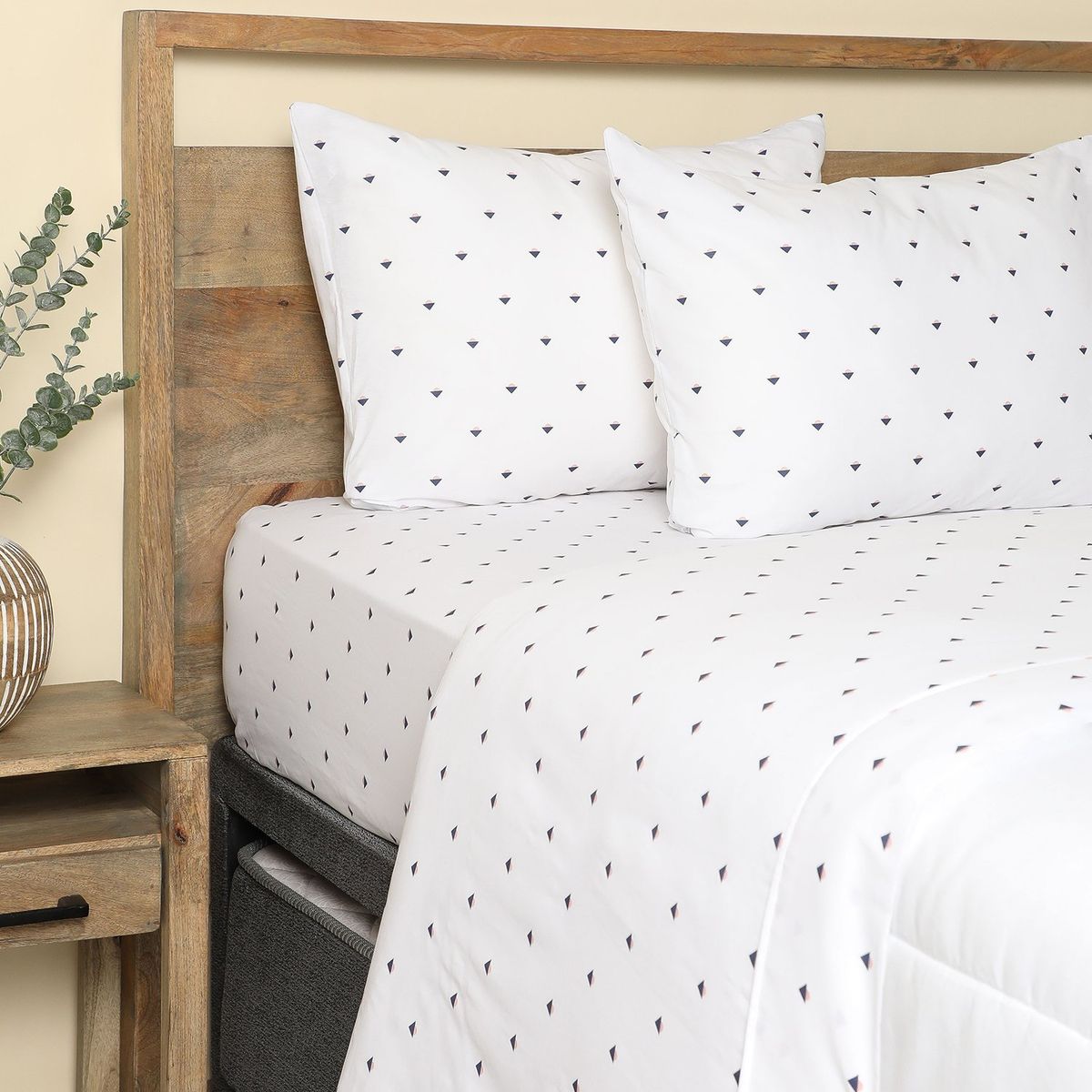 BENETTON - Sábanas Algodón 180 Hilos Ema Doble, Queen y King 