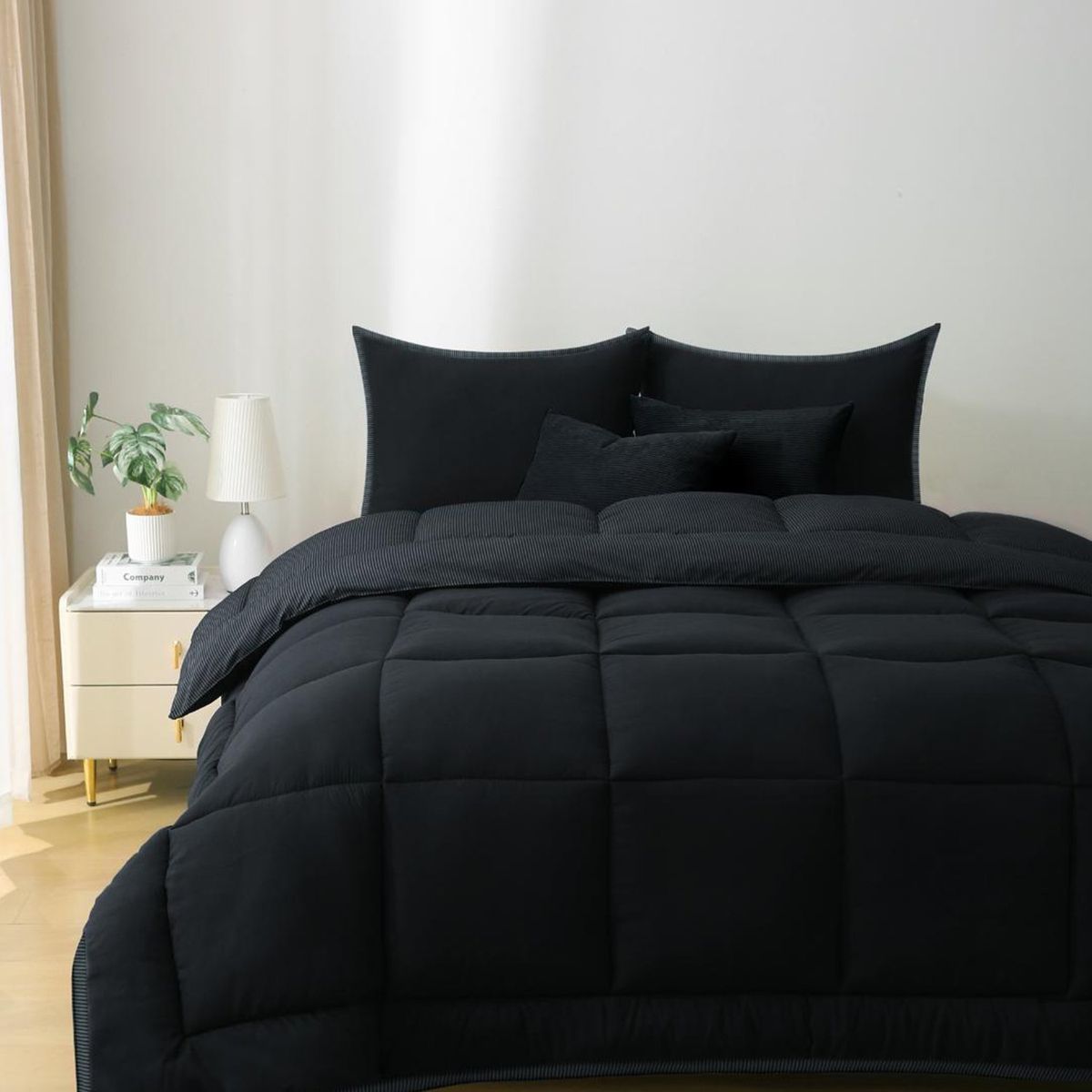 MICA - Edredón Poliéster Bicolor Doble, Queen y King