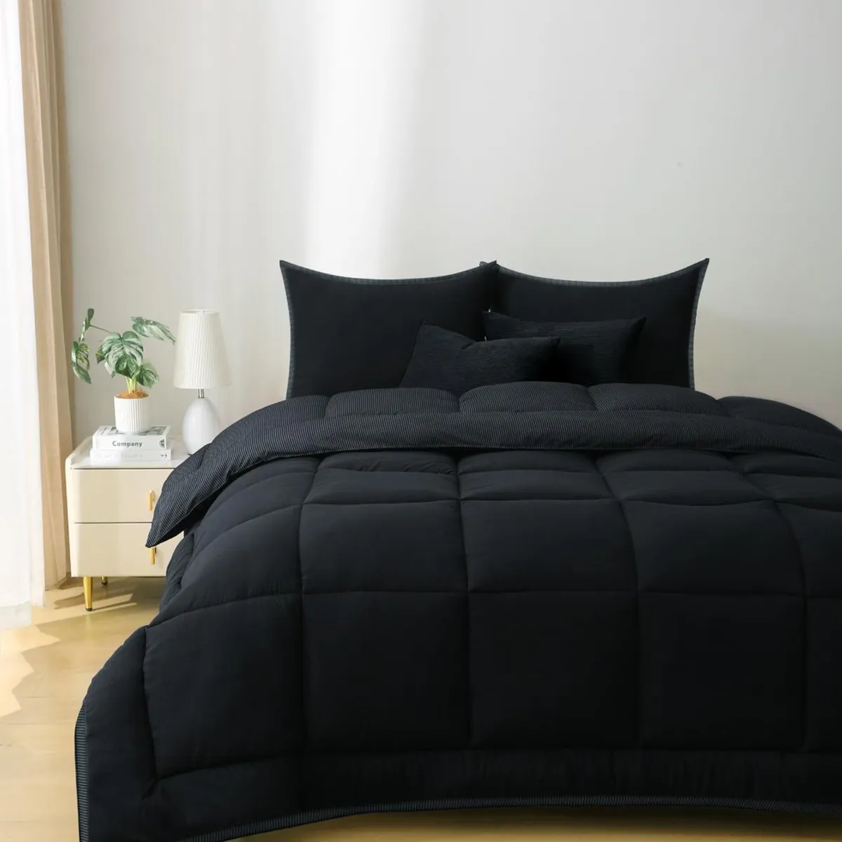 MICA - Edredón Poliéster Bicolor Doble, Queen y King