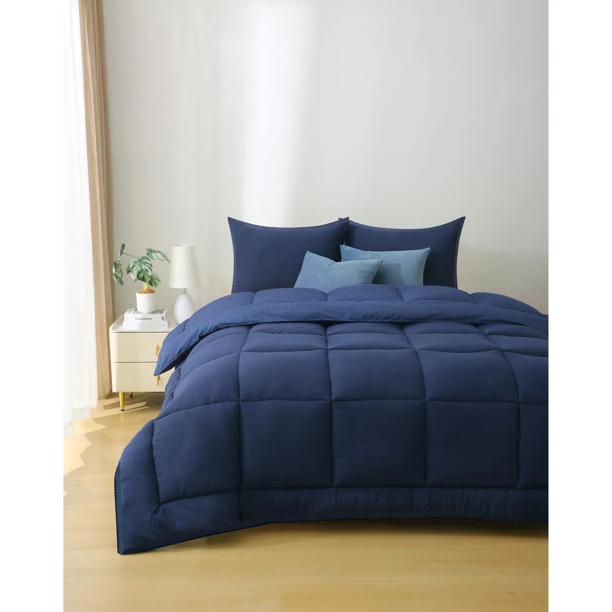 MICA - Edredón Poliéster Bicolor Doble, Queen y King