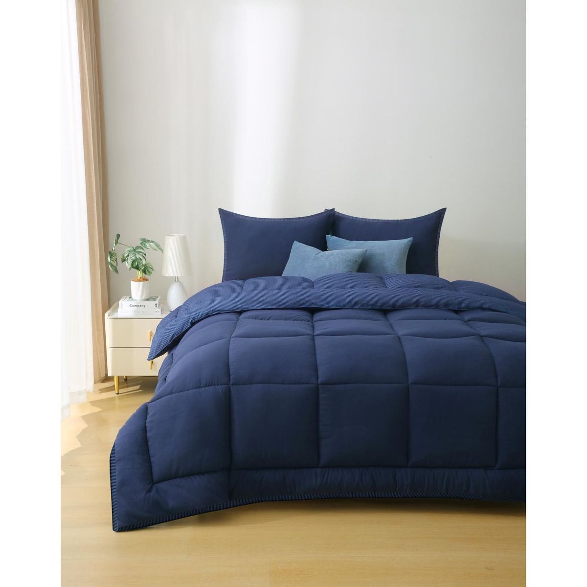 MICA - Edredón Poliéster Bicolor Doble, Queen y King