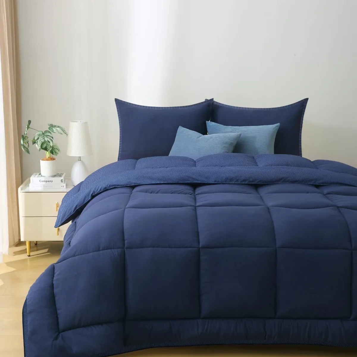 MICA - Edredón Poliéster Bicolor Doble, Queen y King