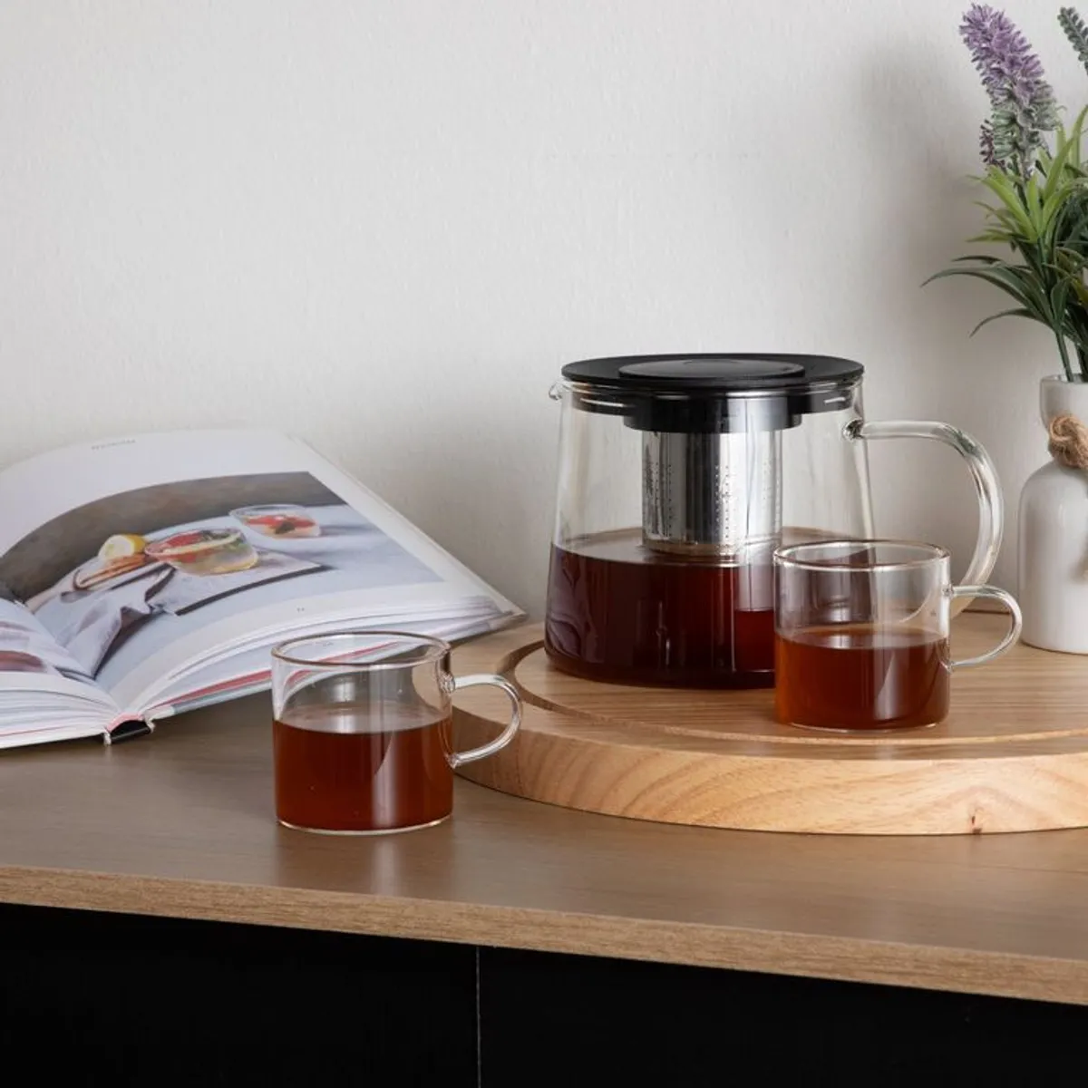 MICA - Juegos de té en Vidrio Set Tetera 450 ml + 2 Tazas All Day Mica 300 ml cada una