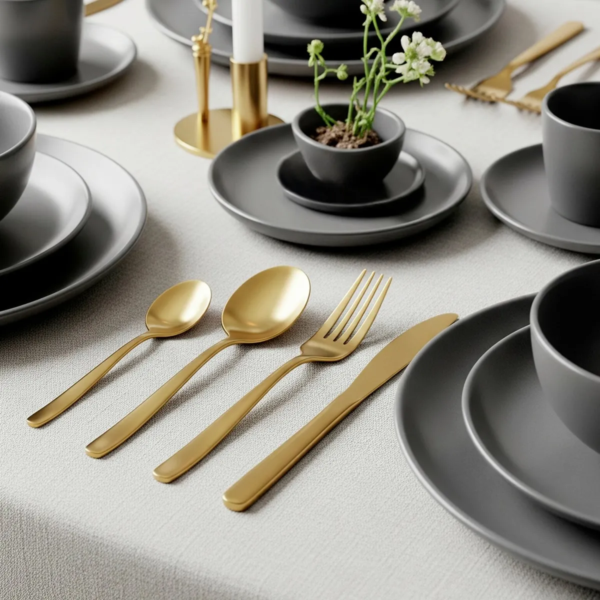 BASEMENT HOME - Juego de cubiertos 24 Piezas