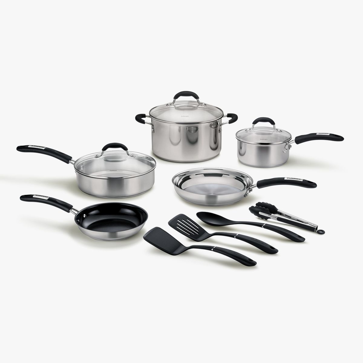CUISINART - Juego de ollas de acero CUISINART Cuisinart Acero inoxidable 12 Piezas