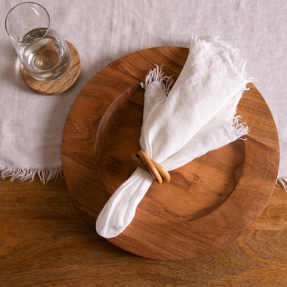 CASA CANTABRIA - Plato base Madera 35 x 35 cm