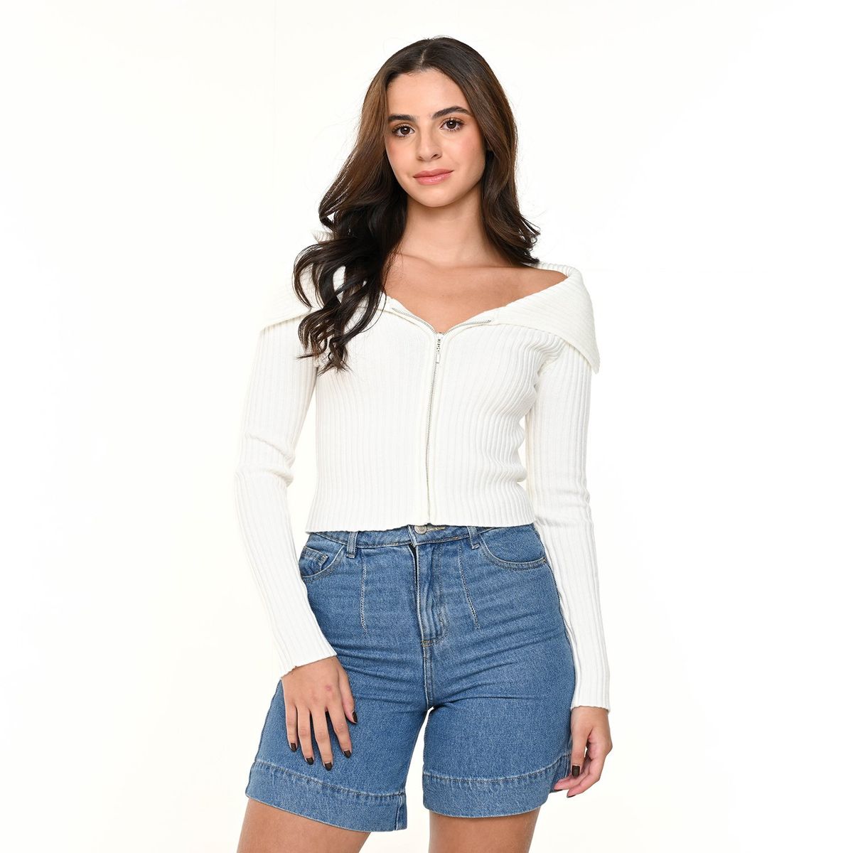 SYBILLA - Cardigan Mujer Crop Sybilla