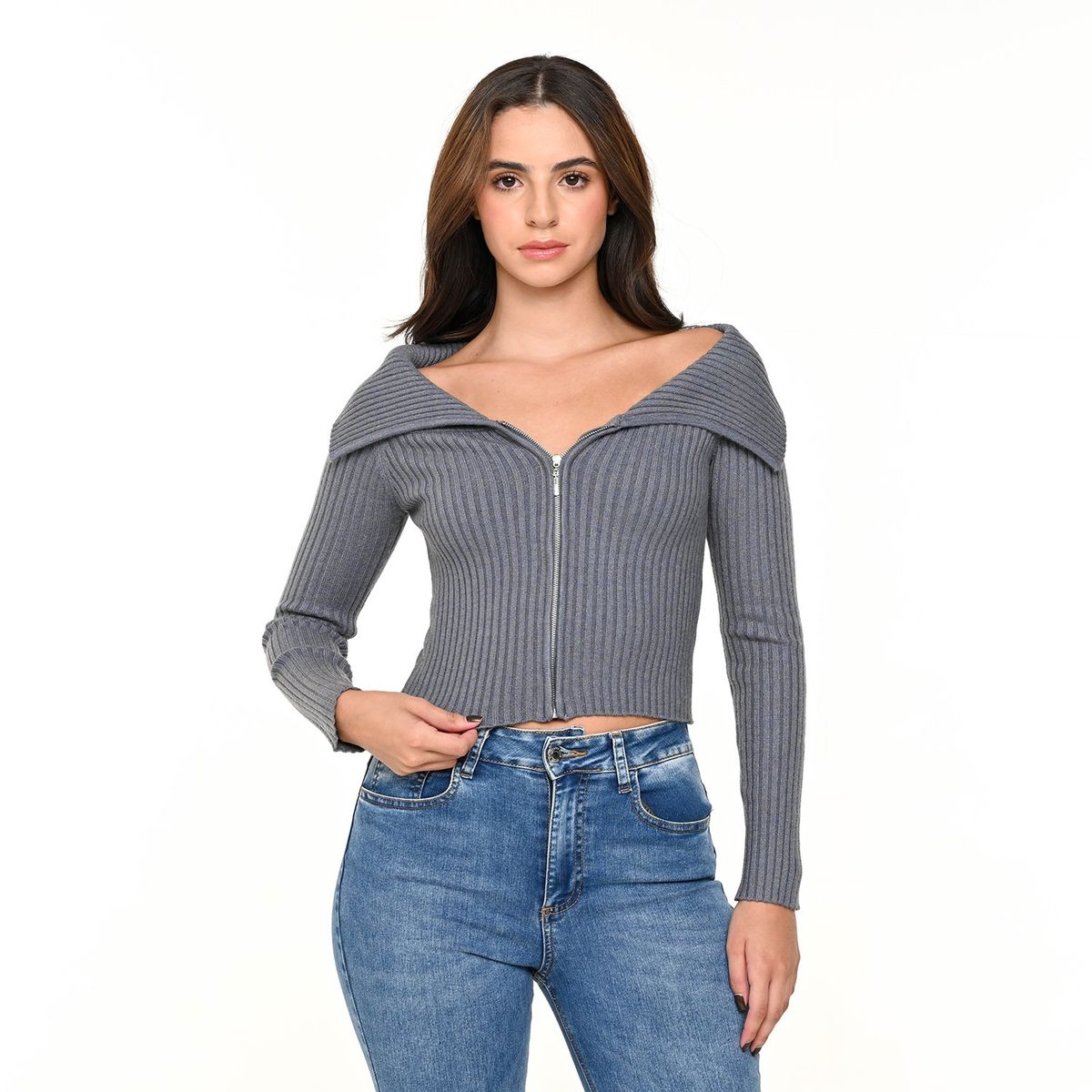 SYBILLA - Cardigan Mujer Crop Sybilla