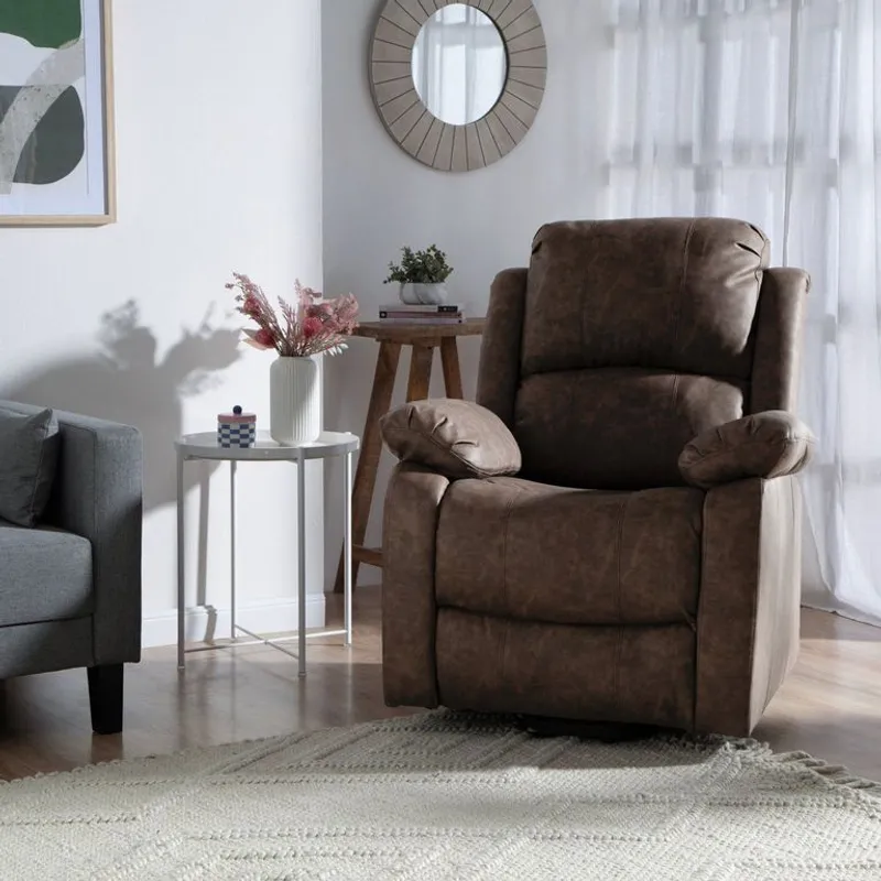 MICA - Silla Reclinable Masajeadora 1 Puesto en Cuerina con Calefaccion y Función Stand Up (Ayuda a Levantar) Escocia 103x90x90 cm Mica - 0% Interés a 3, 6 o 12 Cuotas Pagando con tu CMR Banco Falabella