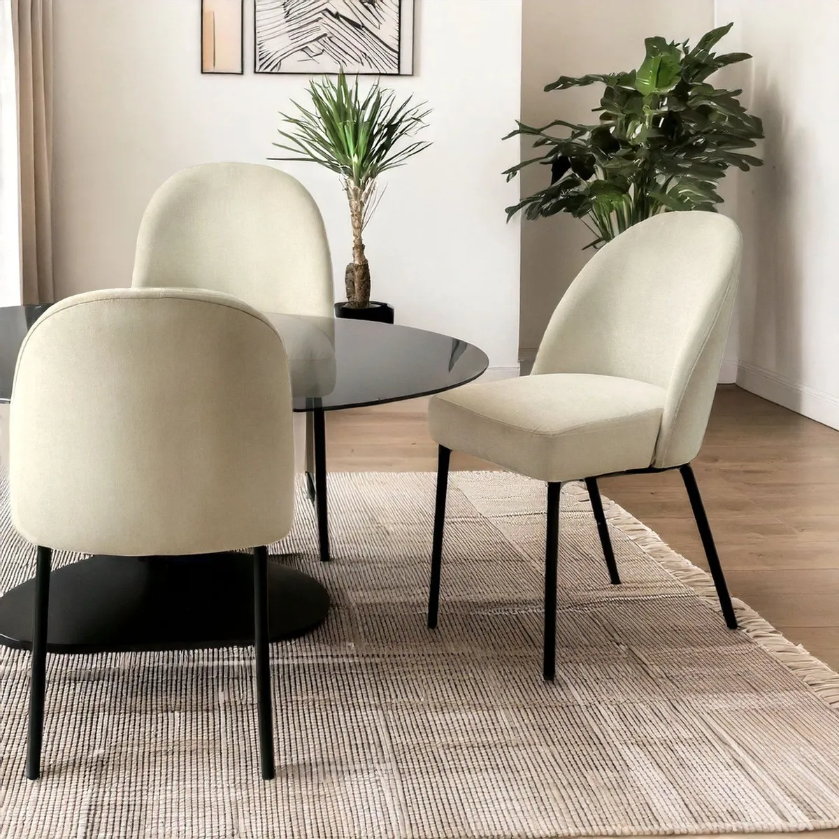 BASEMENT HOME - Sillas de Comedor Creston | Set X2 | Modernas | Elegantes | Patas de Metal | 83.5 x 57 x 48.5 cm