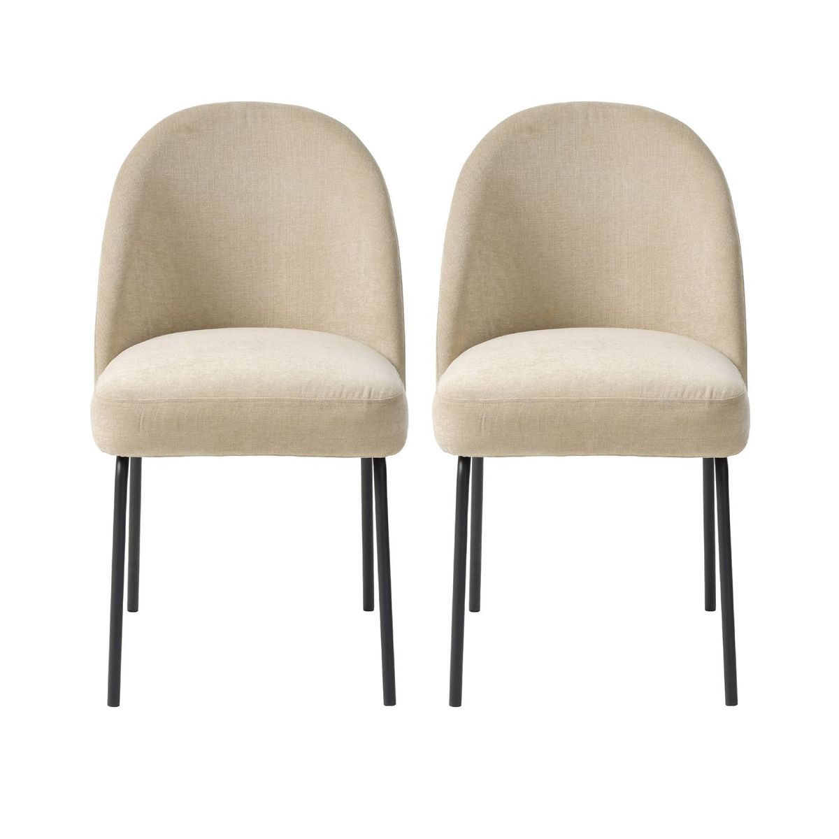 BASEMENT HOME - Sillas de Comedor Creston | Set X2 | Modernas | Elegantes | Patas de Metal | 83.5 x 57 x 48.5 cm