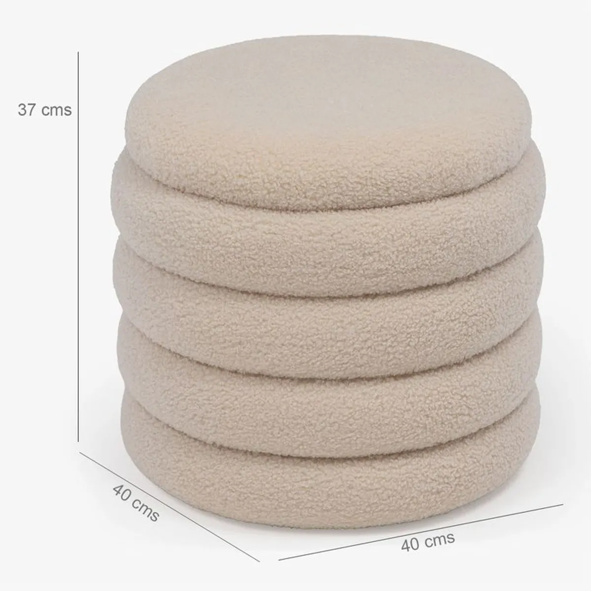 ROBERTA - Pouff Curva Blanco 40Cm Roberta Allen