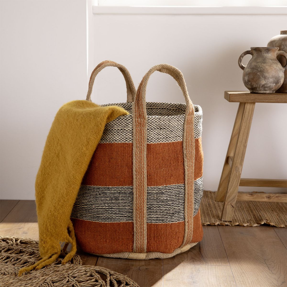 BASEMENT HOME - Cesta Yute 35 cm 40 cm Basement Home