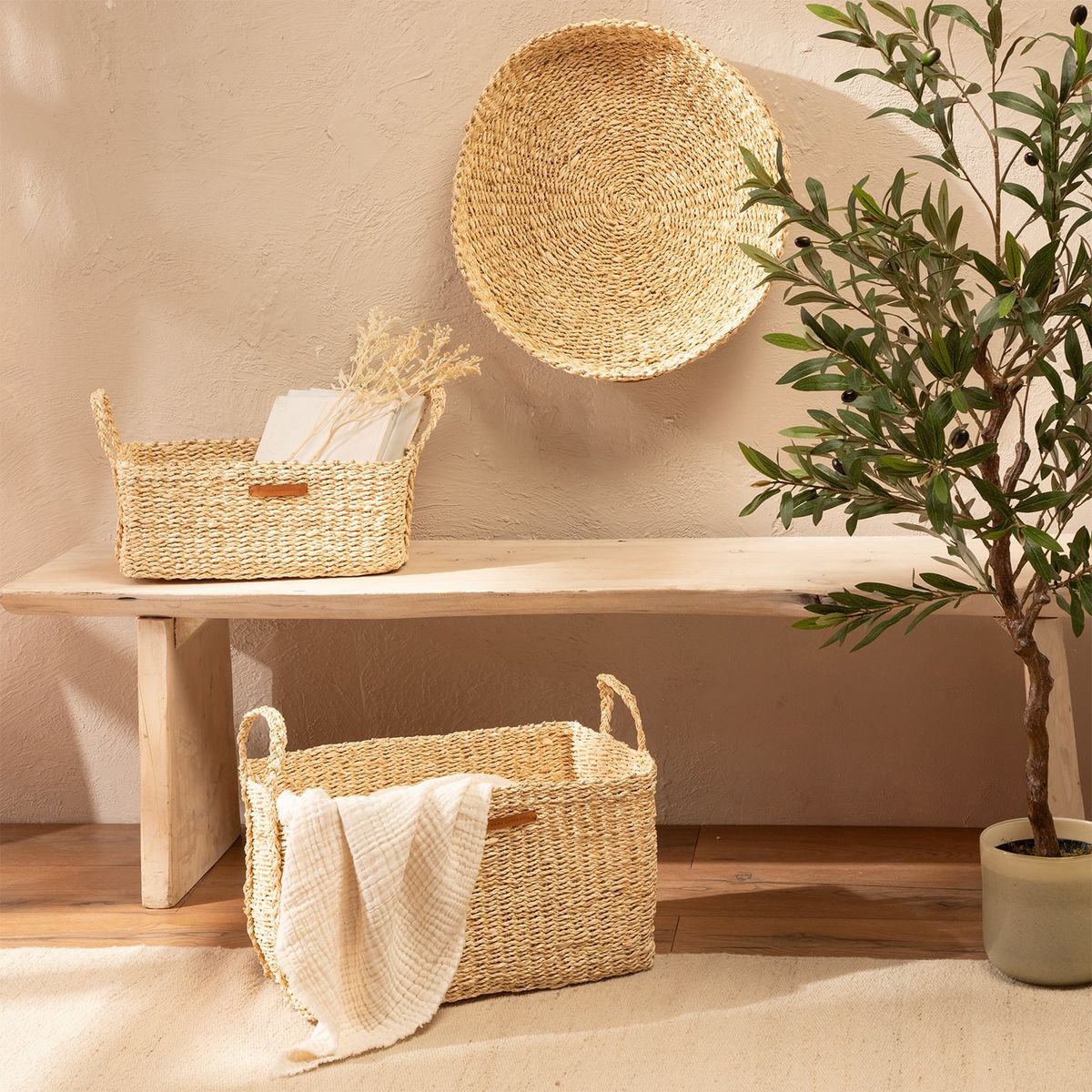 CASA CANTABRIA - Canasta Yute 15 cm x 24 cm Casa Cantabria