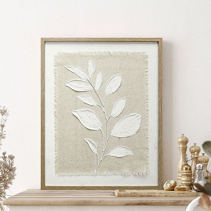 MICA - Cuadro Cuadro Decorativo Botánico Hoja Relieve 40x50 cm