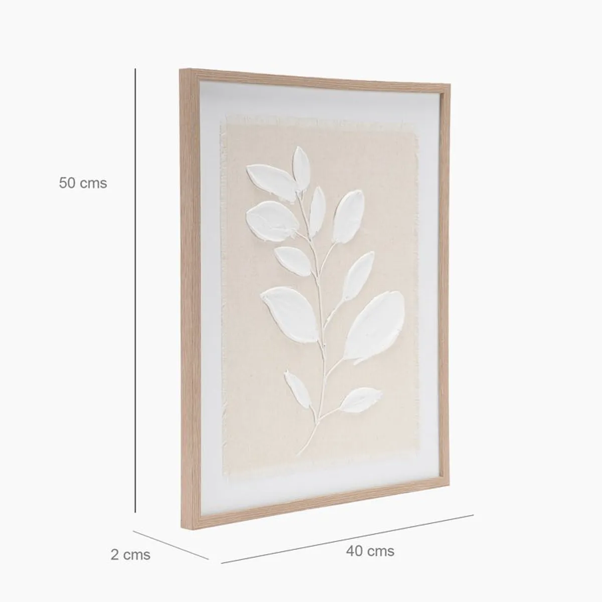 MICA - Cuadro Cuadro Decorativo Botánico Hoja Relieve 40x50 cm