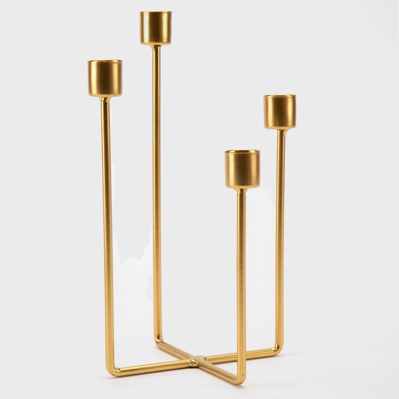 MICA - Candelabro de Metal 4 velas Negro