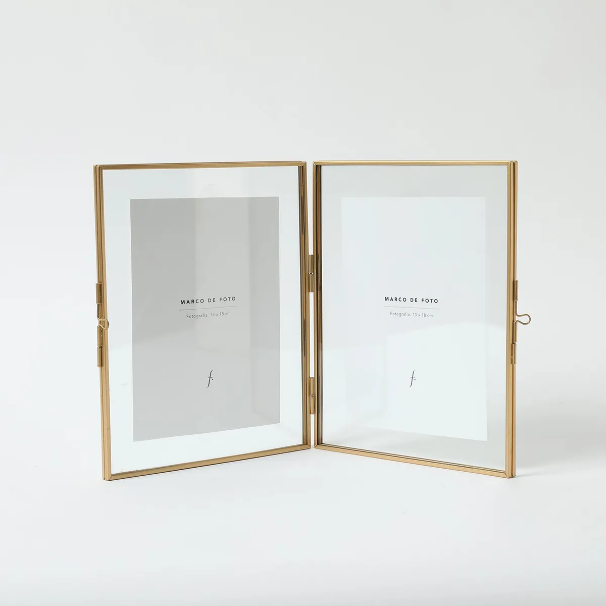 BASEMENT HOME - Marco De Fotos Metal Dorado Doble 13x18cm