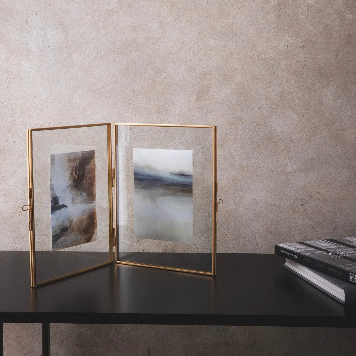 BASEMENT HOME - Marco De Fotos Metal Dorado Doble 13x18cm