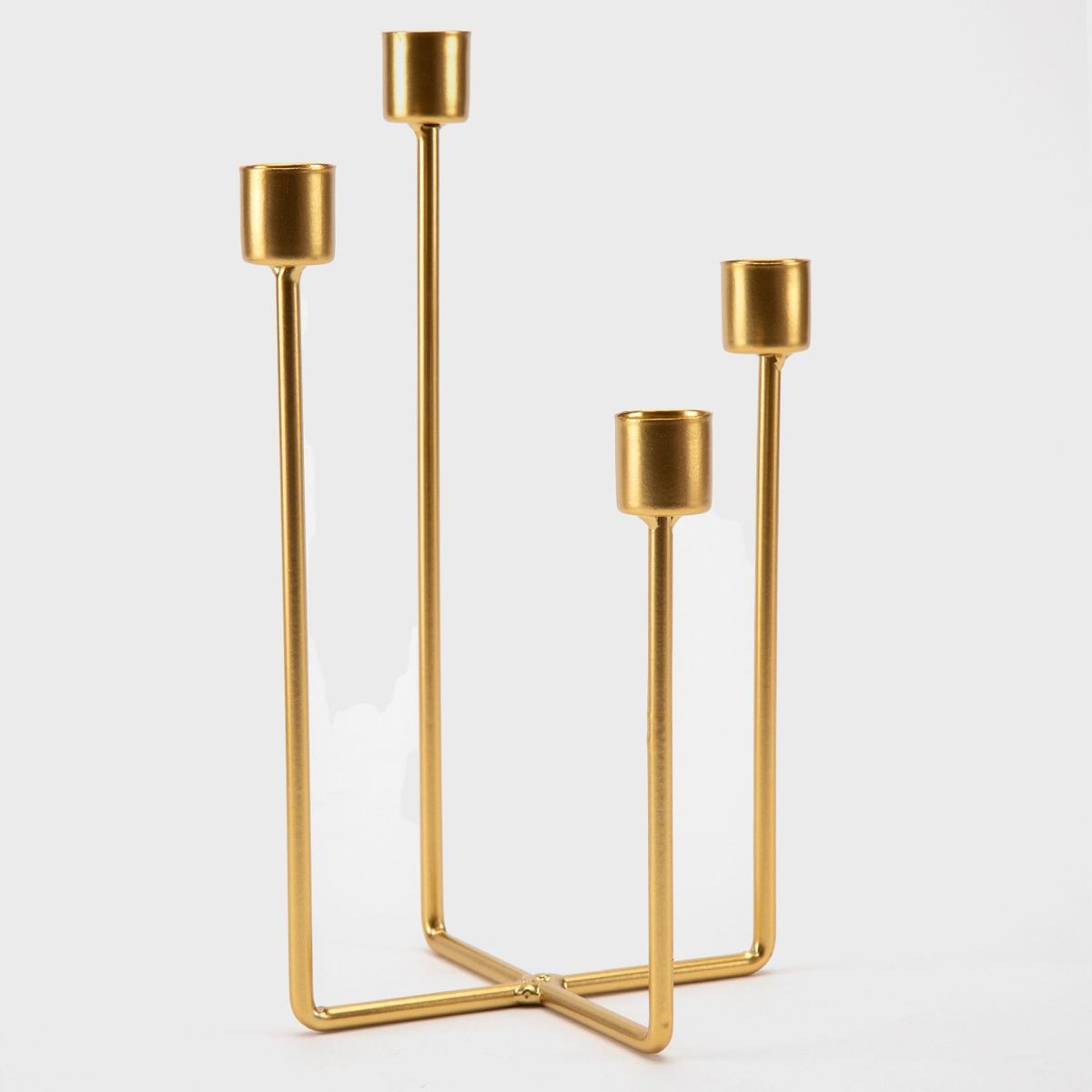 MICA - Candelabro de Metal 4 velas Dorado