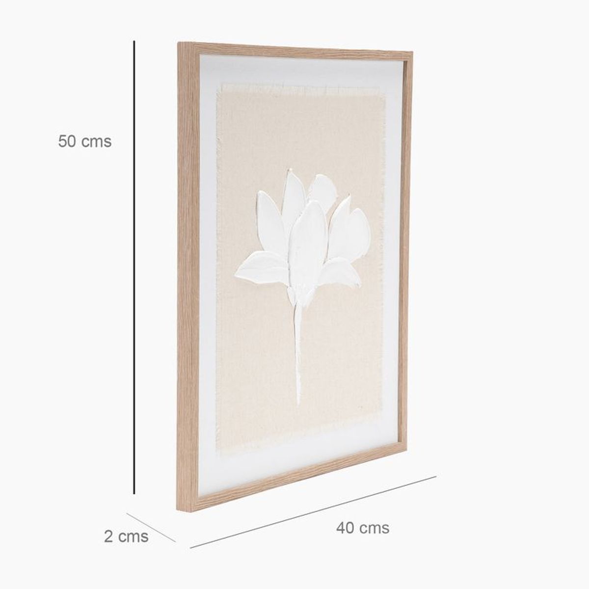 MICA - Cuadro Decorativo Botánico Flor Relieve 40x50 cm