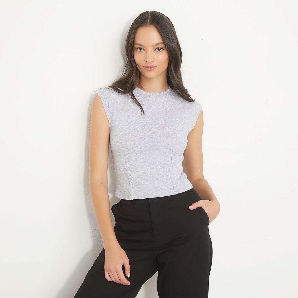 SYBILLA - Blusa Mujer Manga corta de Algodón Sybilla Slim fit