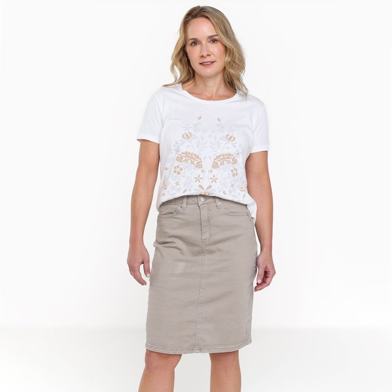 NEWPORT - Falda Midi Mujer de Algodón Newport