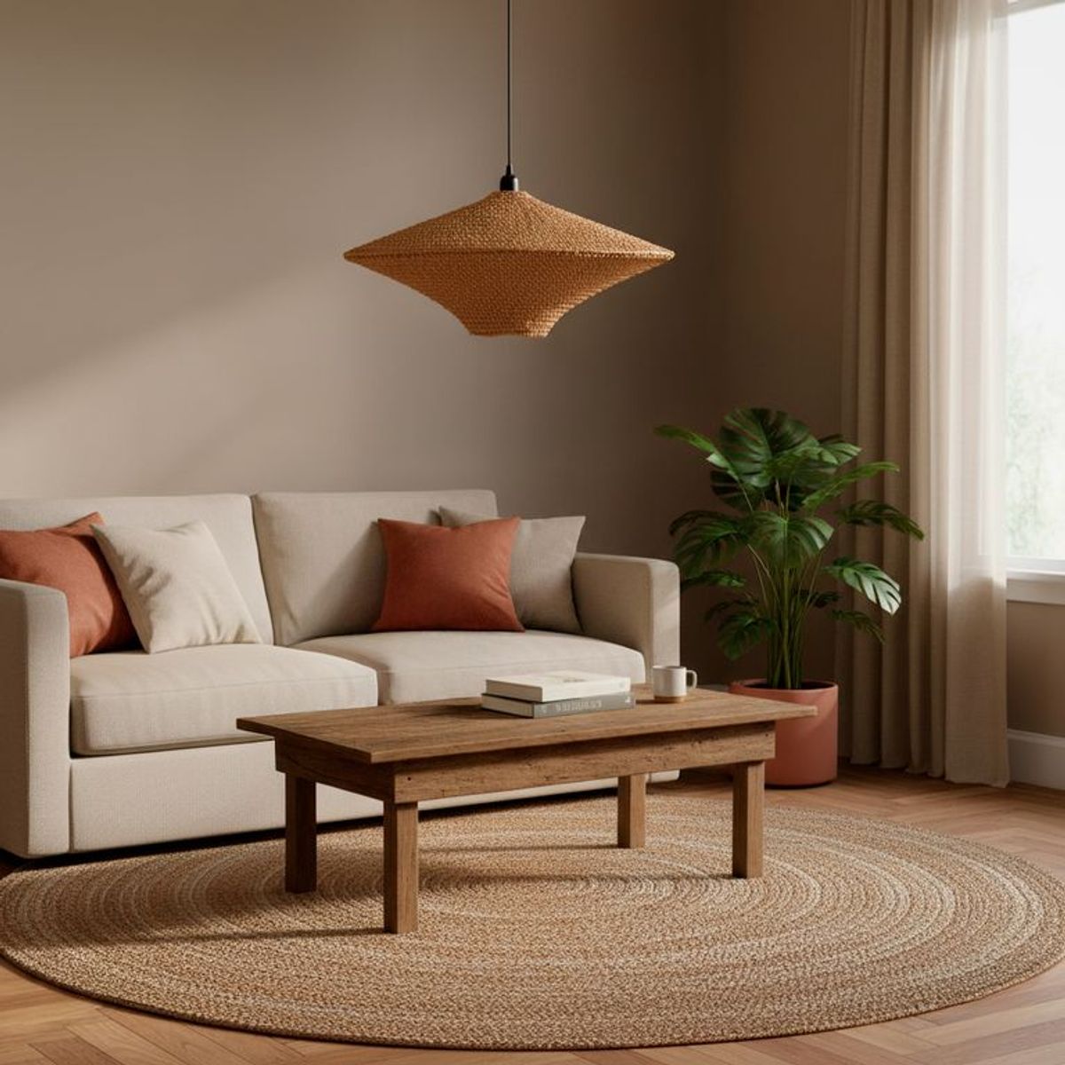 BASEMENT HOME - Caperuza Colgante en Fibras Naturales 60x25cm