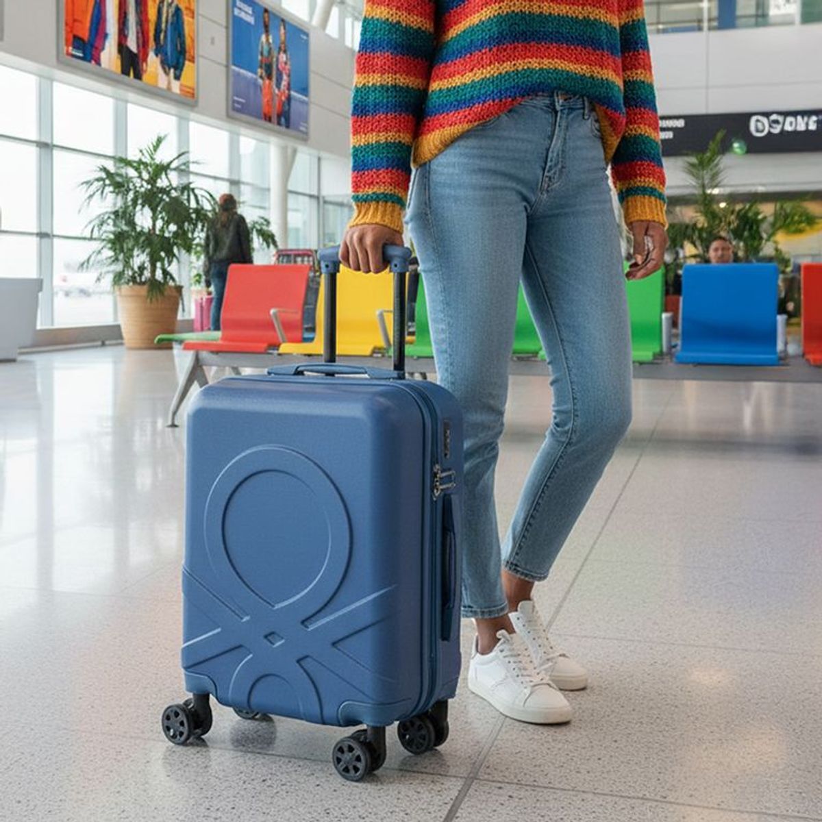 BENETTON - Maleta de viaje 10 KG - Maleta de cabina rígida Benetton Ruedas 360° candado TSA 